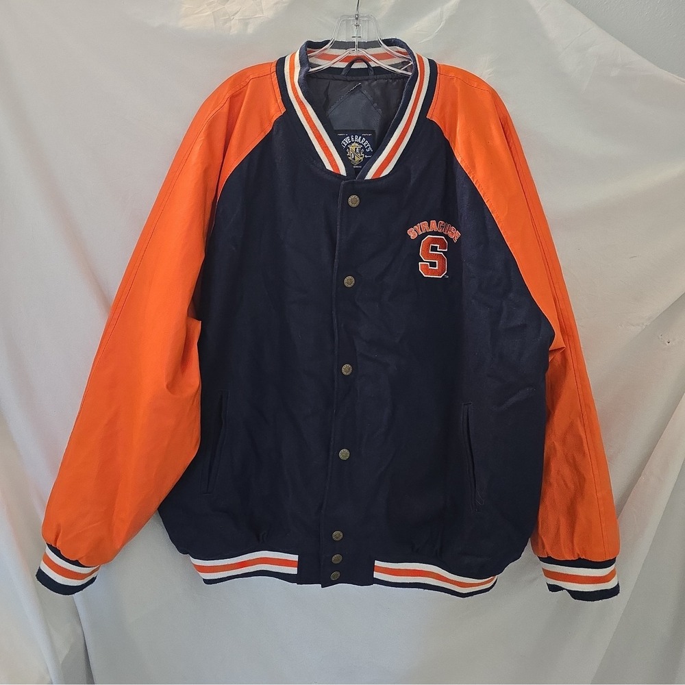 Steve & Barry's Syracuse Varsity Letterman Jacket Navy Orange Embroidered Sz XXL